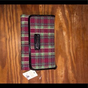 Red and green longaberger wallet